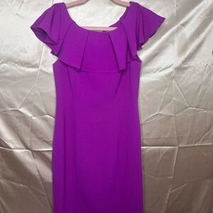 Elegant Purple Ruffle Dress